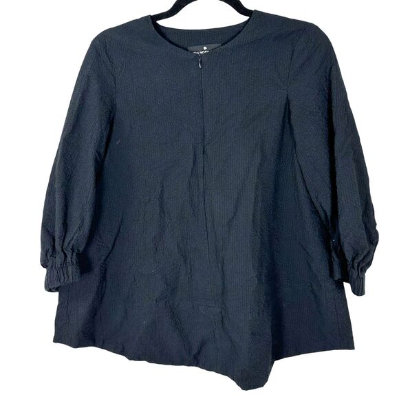 Pomander Place Tuckernuck Kieran Seersucker Blouse Black Size Small - Picture 2 of 9